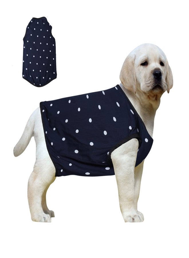 Western Era Funky Soft Cotton Dog T-Shirt, Comfortable Dog Clothing, Sleeveless Vest Puppy Outfit, Apparel (Small - 14inches, Polka Blue) - Image 1